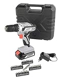 integrierte Arbeitsleuchte Brüder Mannesmann Werkzeuge M17581 Akku-Bohrschrauber Set 20 Volt