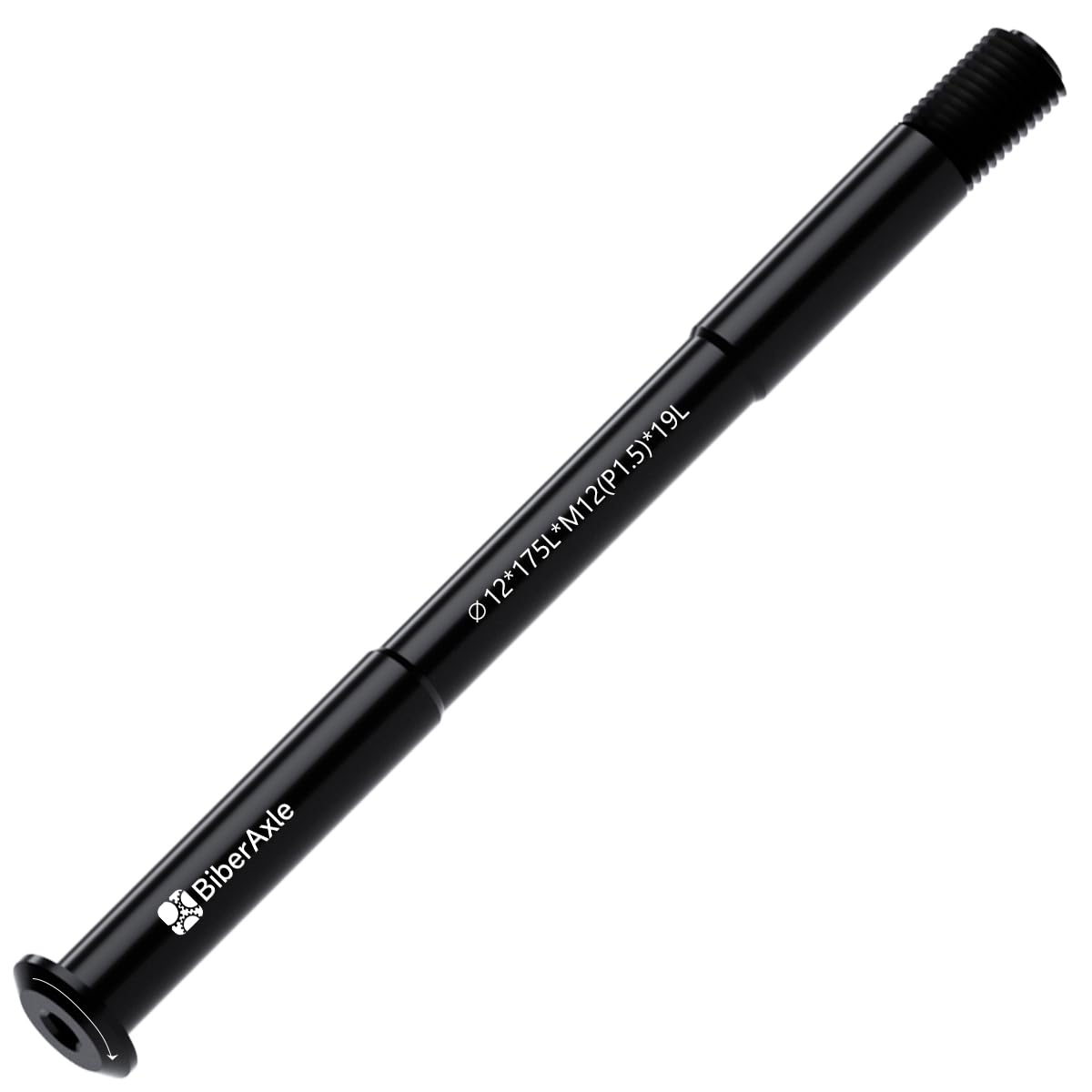 BiberAxle 12mm Quick Release Axes for Bicycle Forks and Rear Bicycle Frame, Mountain Bike and Road Bikes Aluminum Alloy Hub Adapter Axle (Thread Pitch: 1.5 mm/Length: 175mm)