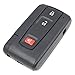 Keyecu Replacement Shell Keyless Smart Remote Key Case Fob 2+1 Button for Toyota Prius 2004-2009 with Uncut Key Blade