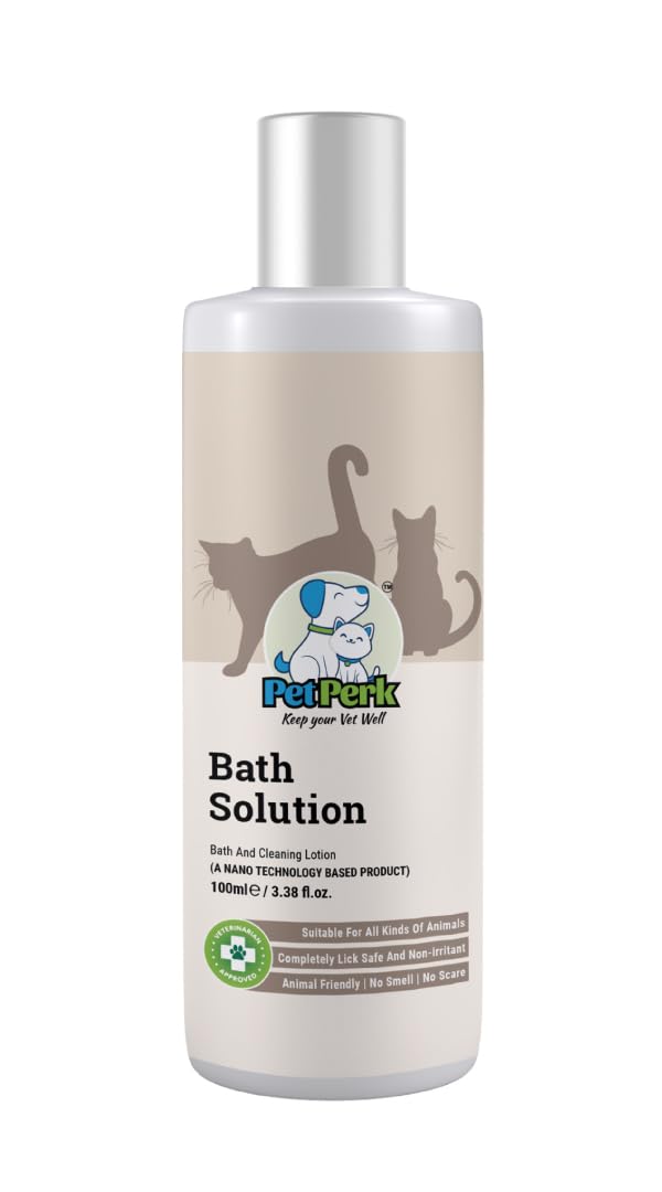 PetPerk Bath Solutions for Cats Advanced Nanotechnology Based Formulation A Refreshing and Gentle Cleaning Experience Suitable for All Cat Breeds Cats - 100 ml, 1 Bottle (B0CGD948Z9) Amazon Price History, Amazon Price Tracker