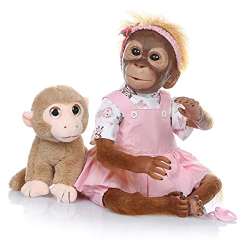 Muñeca Reborn Bebé Mono Realista 50 cm Vinilo miniatura 1