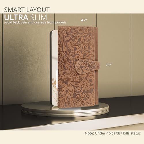 Real Leather Women Wallet Leather with RFID Blocking -Trifold Card Holder Designer Ladies Clutch with ID Window Wallets3