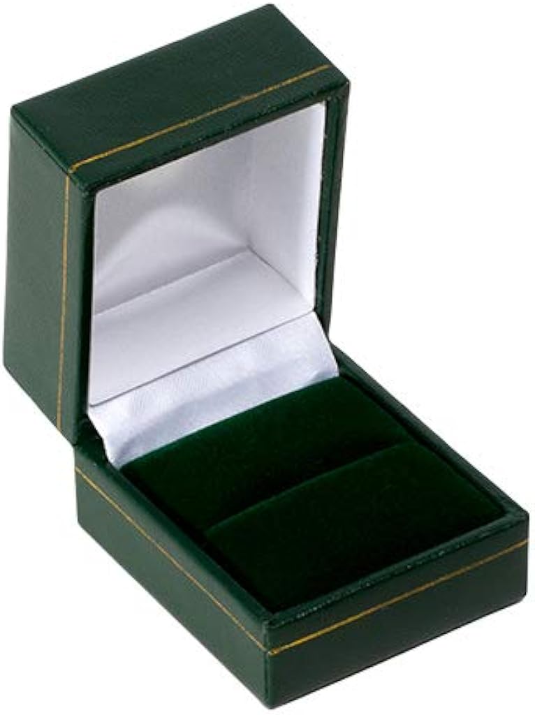 Classic Green Leatherette Ring Box Birthday, Proposal, Engagement, Gift