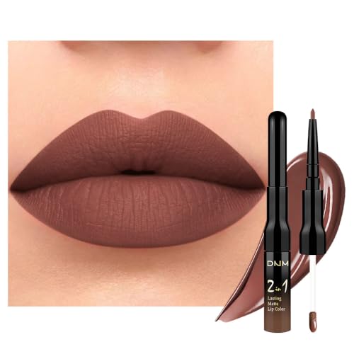 Image of evpct 1Pcs Nude Brown Matte Lip Liner and Liquid Lipstick Stain Makeup Set for women, Brown Long Lasting Smudge Proof Lipstick labiales matte mate larga duracion listip 24 hours originales, 25#