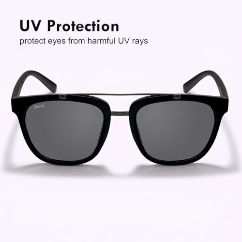 Image of Stood Techy Serie Sunglasses |Rounded Square | UV Protected | Matte | Double Metal Bridge | Medium | Men & Women | SG-STD0021