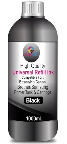 Image of CANOFF Black Refill Ink Compatible for Can PG: 40, 47, 88, 89, 740, 745, 810, 830 Ink Cartridge (1000ml Per Bottle) (Cannon Ink Cartidge Refill Ink, Black)