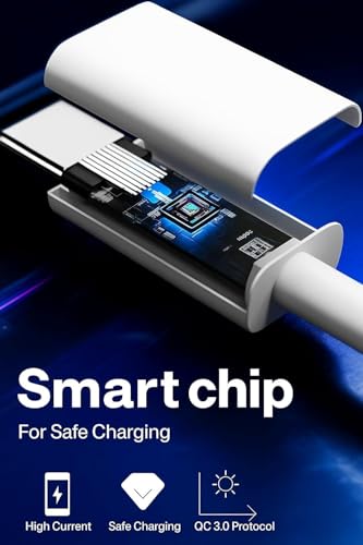 Image of ZQWINT Original 100W SuperVOOC Type C Cable - High Current Fast Charging Cord Compatible With Realme 15, 13,12 Plus,11 Pro,10, 9 Pro,Narzo 60 Pro,50 Pro,Realme XT-Supports 65W Dart Charge, White