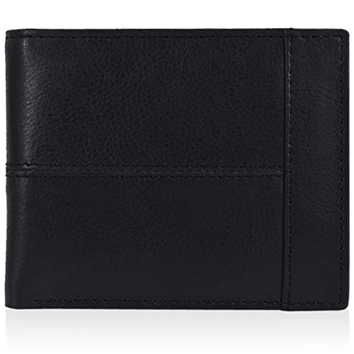 Image of Oak Leathers Leather Wallet for Men - RFID Bifold Wallets with 9 Credit Cards 1 ID Window Slim Minimalist Front Pocket Gift For Men
