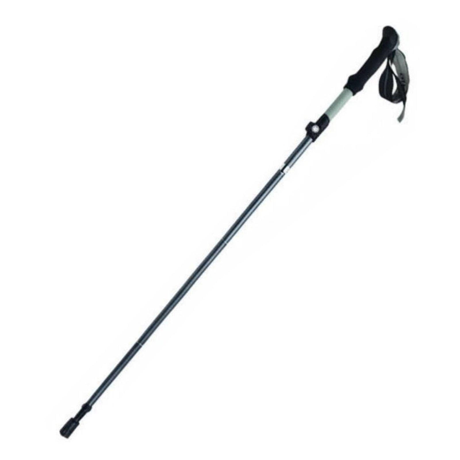 luminous glow in the dark hiking quick fast-toggle lock foldable for camping, travel silver gray 165-185cm
