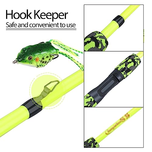 Combo de caña de pescar de 170cm con carrete giratorio adaptable 3