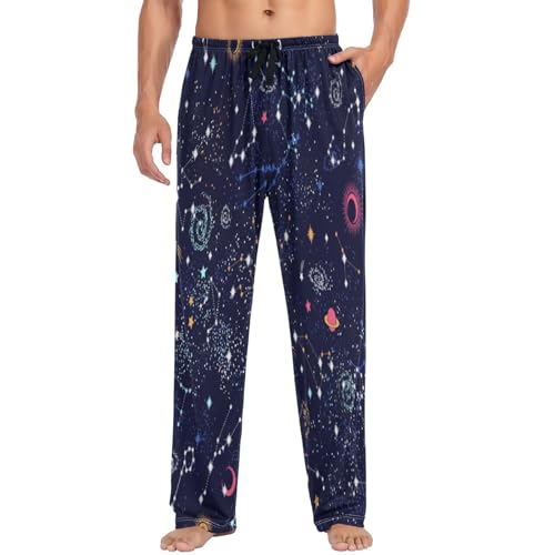 visesunny Cotton Pajama Bottoms for Men Lightweight Casual Sweatpants Soft Lounge Pant Pjs with Pockets