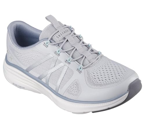 Skechers D'lux Comfort 2.0 Victory Sneaker Donna, Grigio Mesh Mint Trim, 38 EU