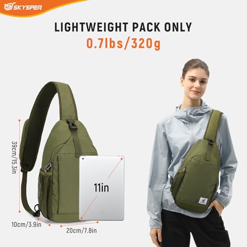 Image of SKYSPER Sling Bag RFID Cross Body Bag Recycled Crossbody Backpack Travel Daypack