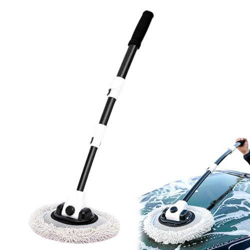 Djowyh Brosse de lavage de voiture, brosse de voiture avec 3 tiges télescopiques, brosse de lavage de voiture, brosse de lavage de voiture