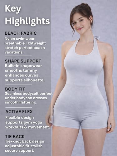 Image of Swim Suit Set Women - Tummy Control Shapewear | Bodysuits for Women | Swimming Costume for Woman | Body Shaper Bodysuit - Smooths Excess Fat & Creates Flattering Fit with Tie-Knot Back