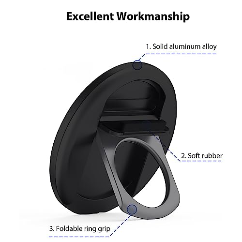 Zurligi Magnetic Phone Webcam Holder for Mac, Upgraded Aluminum Mag-Safe Camera Mount, Compatible with iOS 16 and iPhone 12/13/14 Series, Magnetic Stand with Desk View Functionality