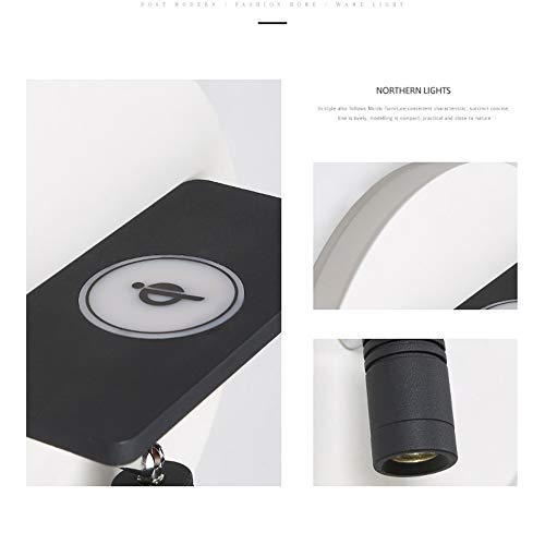 Applique Murale Ronde avec Spot Orientable 6000k et Commande Intégrée