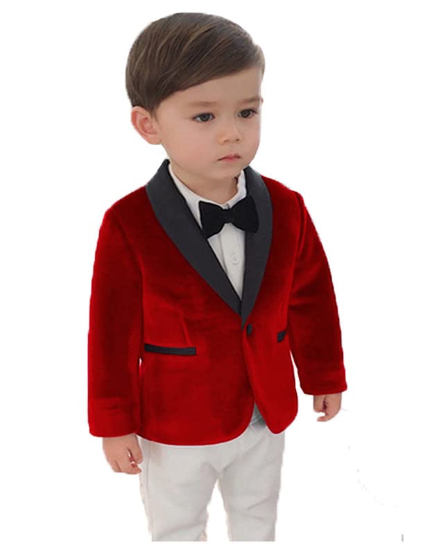 2025 Little Boy Velvet Toddler Blazers for Boy Children Kids Shawl Lapel Jacket STTZJK001