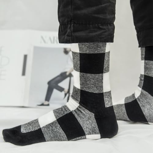 Buffalo-Plaid-Cotton-Socks - Check Crew Socks Hiking Casual Warm Socks 2-pairs Fit for women2