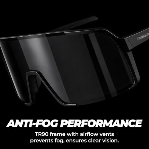 Image of grinderPUNCH Sports Sunglasses Lightweight Baseball Cycling Glasses UV Protection for Mountain Bike Running Hiking Fishing