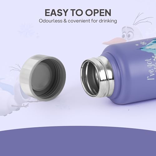Image of CELLO Kidzbee Vortex Single Wall Steel Water Bottle For Kids 700 ml | 3D Touch & Feel Elsa Design, Fridge Safe Spill Proof & Leak Proof Stainless Steel Water Bottle For School Kids, Travel & Picnic