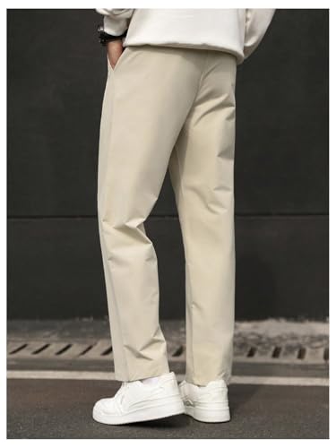 Floerns Men's Straight Leg Dress Pants Elastic Waist Business Work Trousers3