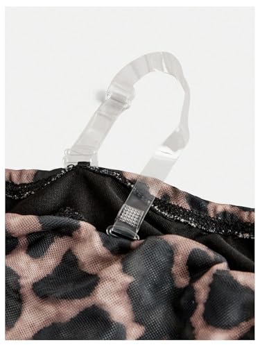 Floerns Girl's Cheetah Print Off Shoulder T Shirts Flounce Long Sleeve Tee Tops4