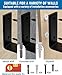 LEOPO 8 inch Shelf Brackets 12-Pack ,1/5 inch Thick Heavy Duty Industrial Bracket for DIY Floating Shelf Support, Black Coated Wall Shelf Support, 7.25” x 4” x 1.5”