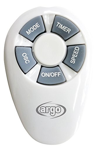 ARGO TABLOWH - Ventilateur de table - Diamètre 40 cm - 60 Watts - 3 vitesses - Affichage LED - Débit d'air 4500 m3/h - Télécommande - Oscillation automatique - Inclinable - Blanc