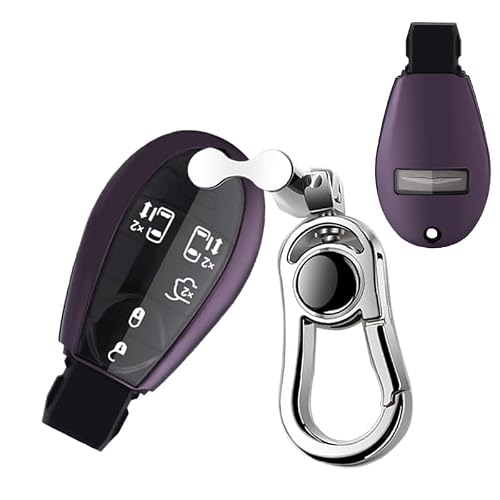 K LAKEY Dodge Key Fob Cover, compatível com Dodge Ram Grand Caravan Charger Challenger Durango Journey Jeep Grand Cherokee Commander Chrysler 300 Town Country chaveiro de silicone macio preto