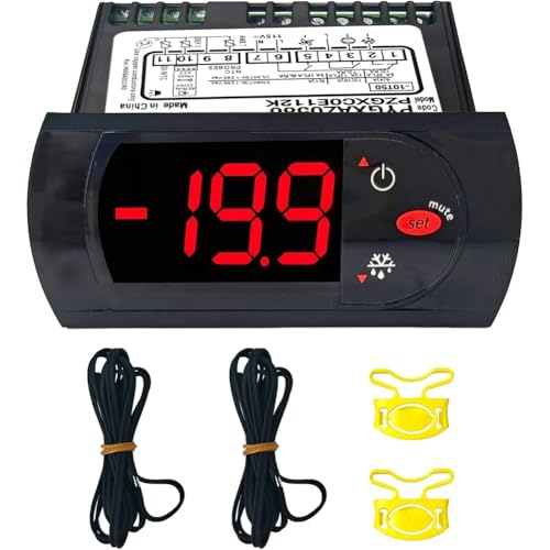 Uhidka Termostato Digital de Control de Temperatura PZGXC0E112K con Sondas de Sensor de Temperatura de 115 V, Compatible con Equipos para/para Main Street.