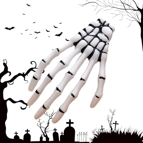 Fermaglio per capelli a forma di teschio a mano, con scheletro di Halloween, accessorio goth, accessorio per capelli, per feste, bambini e adulti, costume da cosplay, Halloween