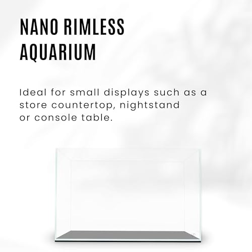 Image of Ultum Nature Systems Ultra Clear Rimless Aquarium - Low Iron Glass Fish Tank with 45 Mitered Edges, 5mm-12mm Thick, Leveling Mat Included (3N, Nano, 3 Gallon)