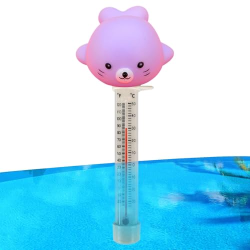 Cemaystic プール水温計 浮き型 高感度 防水 軽量 屋外用 アクアリウム対応 (軽い紫色の魚)