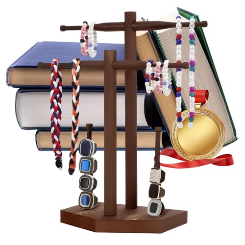 Generisch Collares Expositor - Soporte de almacenamiento para joyas de madera | Almacenamiento de insignias deportivas - Para dormitorio, mesa de cosméticos, armario, dormitorio, apartamento
