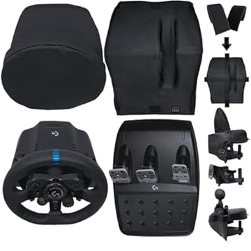 Qualicapas Kit de Capas Protetoras para Volante, Base e Pedais G29 G920 G923 + Capa para Câmbio Driving Force Shifter Simulador Gamer Logitech