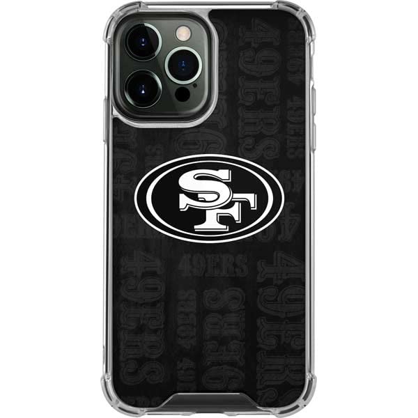 Skinit Clear Phone Case Compatible with iPhone 14 Pro Max - Officially Licensed NFL San Franciso 49ers Black & White Design