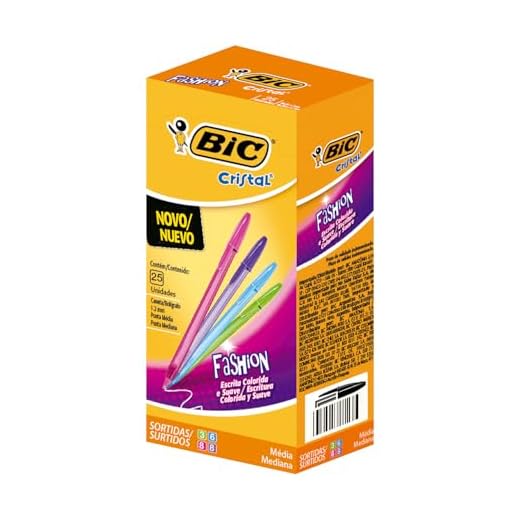 Caneta Esferográfica BIC Cristal Fashion, 1.2mm, 4 Cores