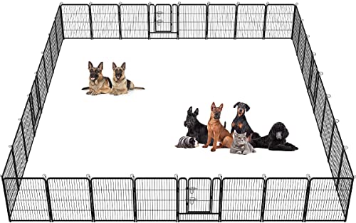 Image of BestPet | Dog Playpen | 32 Inch, 32 Panels | Heavy Duty Metal Pet Exercise Pen | Indoor Outdoor Fence Panels | Rust-Resistant, Removable, Tool-Free Setup | Anti-Skid, Expandable Design