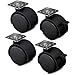 Z·Bling Set di 4 Ruote pivontanti per mobili 50mm - Ruote piroettanti con Freno - Ruote girevoli ruotabili a 360° - Altezza Totale di 65mm - Rotelle Fino a 100kg