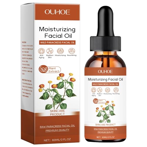 Glättendes & pflegendes BIO-Gesichtsöl, Paracress Facial Oil, Feuchtigkeitsspendendes ätherisches Anti-Aging-Öl mit Wilde Parakresse Gesichtsöl zur Faltenreduzierung und Hydratisierung