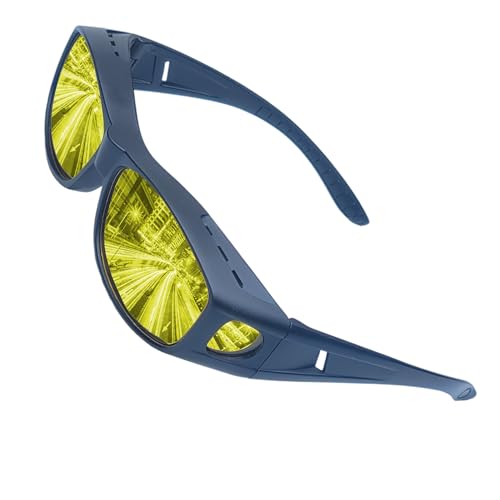 Night Driving Glasses for Adults with black frame and yellow high definition polarized lenses