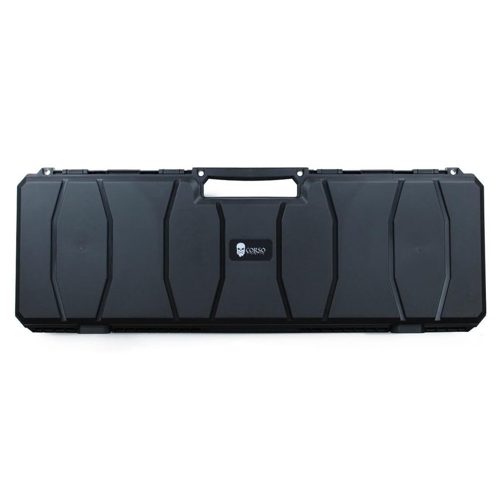 Genérico Maleta Rígida para Fusil, 100 cm, Interior Espuma Tipo Huevera, Polímero Reforzado, Negro, para Airsoft y Aire comprimido