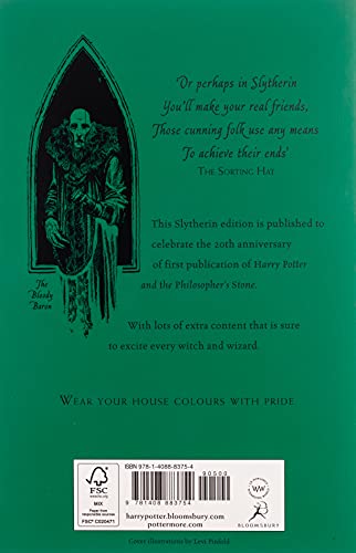 Harry Potter and the Philosopher's Stone: J.K. Rowling (Slytherin Edition - Green)