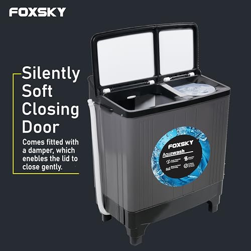 Image of Foxsky 7.0 kg 5 Star Semi-Automatic Top Loading Washing Machine Appliance (2024 Model, Powerful Motor, Effective Wash Pulsator, 1370 RPM & Castors)