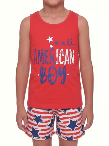 Image of Unique Baby Boys American Boy 4th of July 2pc Tank Shorts Set