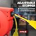 ReelWorks Retractable Extension Cord Reel Polypropylene 12AWG x 40' Foot Industrial Commercial Grade 3C SJT Cable Triple Tap Connector 15A 125VAC 1875W 60Hz Current Interrupter Best for Indoor Use
