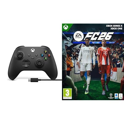Xbox Wireless Controller - Carbon Black - cavo USB-C + EA SPORTS FC 26 Standard Edition Series X One - Disco | Videogiochi | Italiano