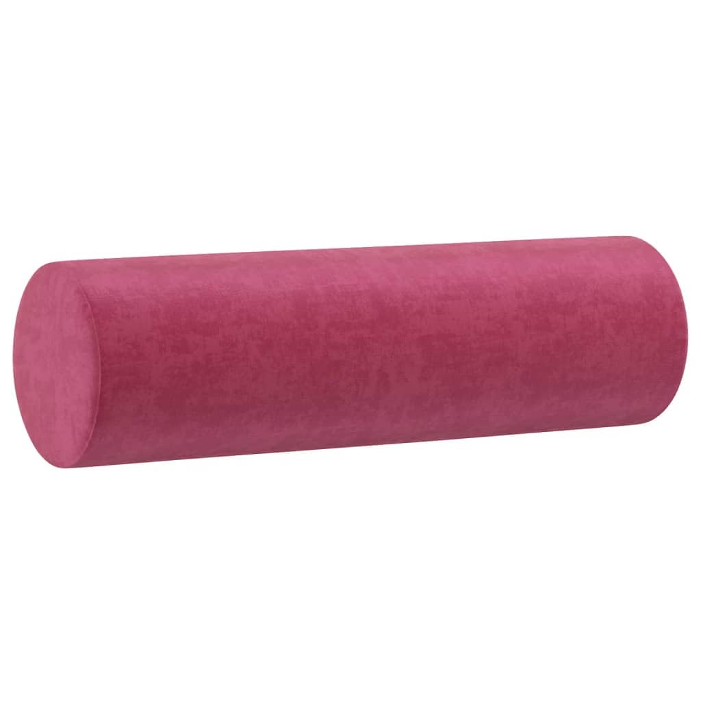 Juego de sofás de 3 piezas con cojines rojo vino de terciopelo – Componible moderno con 4 cojines de rodillo y 6 respaldos – Estructura robusta de madera contrachapada y metal para salón