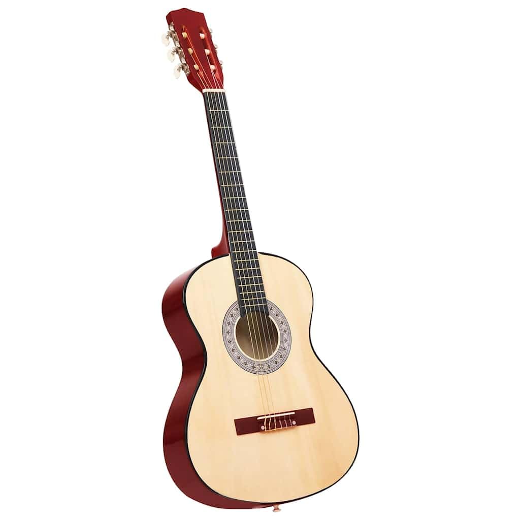 Gitara klasyczna 3/4 dla początkujących, gitara akustyczna z nylonowymi strunami w zestawie torba na gitarę, korpus 91,5 cm, naturalna